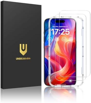 UNBREAKcable 1 Pack Screen Protector for iPhone 16 Pro, Double Shatterproof Tempered Glass [Easy Installation Frame] [9H Hardness] [99.99% HD Clear] [Case Friendly] for Apple iPhone 16 Pro 6.3 inch