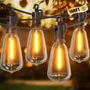 Brightown Outdoor String Lights Patio Lights, 100FT ST38 Shatterproof Dimmable Waterproof Connectable LED Christmas Lights, Hanging Outside Light for Backyard, Porch, Deck, Balcony, Garden, Home Decor