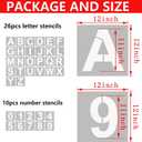 YEAJON 12 Inch Letter Stencils and Numbers, 36 Pcs Alphabet Art Craft Stencils, Reusable Plastic for Wood, Wall, Fabric, Rock, Chalkboard, Signage, DIY School Projects (12 Inch)