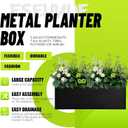 Metal Planter Box 46" x 16" x 16" Large Rectangular Planter Heavy Duty Galvanized Steel Tall Plant Boxes with Insert Shelf and Drainage Holes for Outdoor Patio Yard Garden Porch Terrace