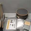 Hard Shell China Storage Containers – 5 Piece Set for Storing Dinner Plates, Salad Plates, Mugs, Quilted Dividers for Safe Moving and Seasonal Storage, Grey with Brown Edging