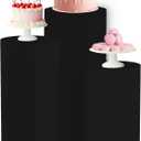 Cylinder Stand Covers for Party 3Pcs Spandex Cylinder Pedestal Stand Covers Cylinder Plinth Stand Cover for Party Backdrop Decor Baby Shower Birthday Wedding, Black