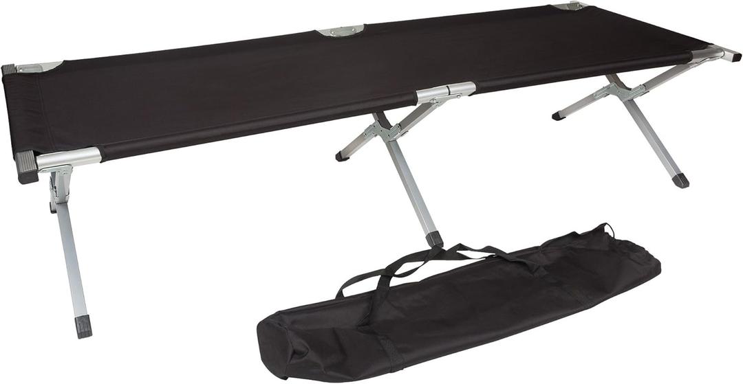Trademark Innovations 75" Portable Folding Camping Bed and Cot (Black)