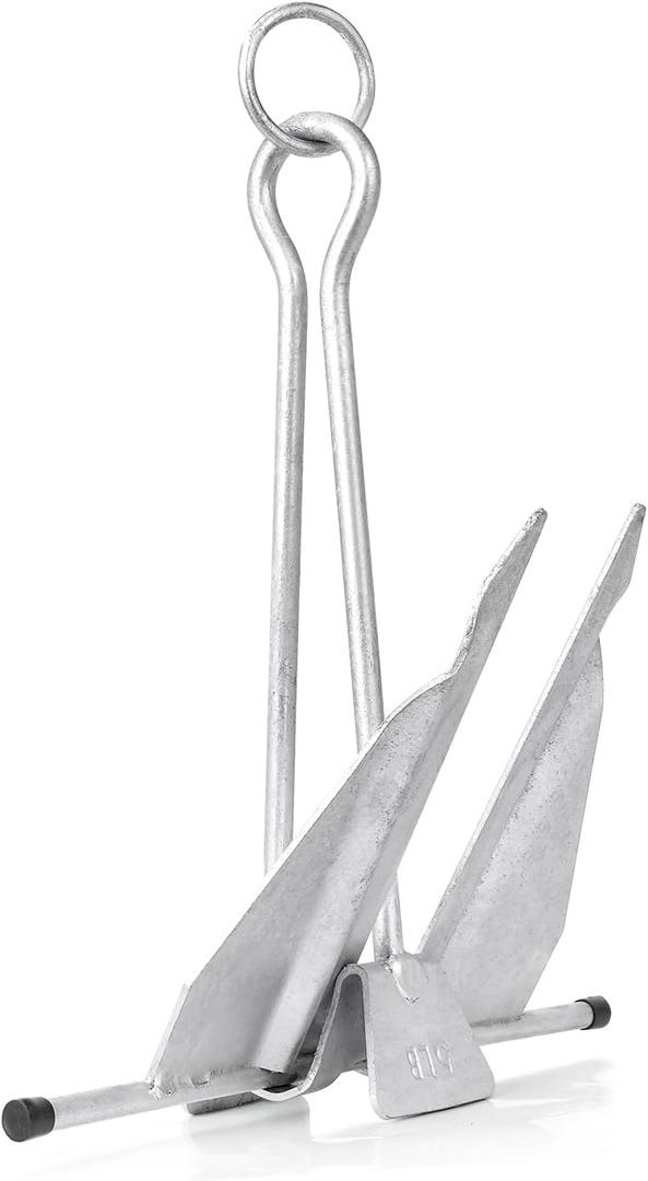 MARINE SYSTEM Galvanized Fluke Anchor for Different Size Boats Pontoon, Deck, Fishing, and Sail