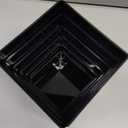 Thyle Jewelry Acrylic Risers Square Cube Display Nesting Risers Figure Stand with Hollow Bottoms Display Stand Shelf for Cosmetics Food Collectibles Perfume, 6 Sizes (Black,12 Pcs)