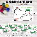 Fathers Day Golf Footprint Art Craft Kits, Best Dad By Par Golf Gifts for Dad, 10 First Fathers Day Hand and Footprint Greeting Cards for Babies, Newborn Keepsake Gifts for Daddy from Daughter & Son