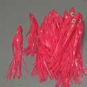 Hoochie Octopus Skirts Trolling Lures Fishing Tackle Soft Plastic Lures Luminous Squid Skirts Saltwater/Bait Lures1.9 '' - 8 ''22PK (7.8in/22Pack, pink/Luminous)