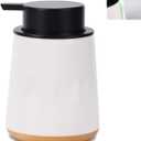 Ceramic Hand Soap Dispenser - Farmhouse Bathroom Lotion Hand Pump Dispenser Soap Dispenser for Kitchen Hand Wash Dispenser, 12 oz (White Liquid Dispenser)