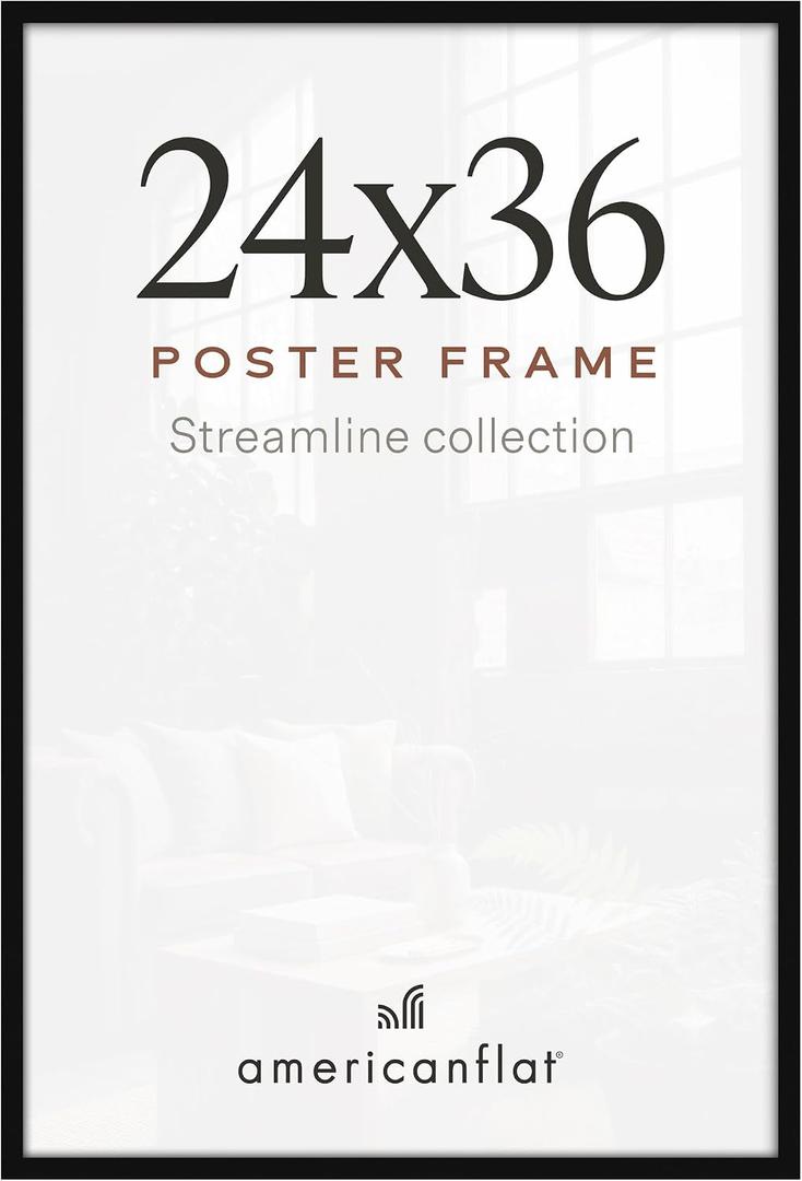 24x36 Poster Frame - Slim Molding - Black
