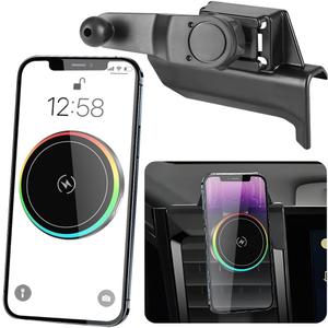 Car Magnetic Phone Mount for Chevrolet Chevy Silverado 1500 2022 2023 2024 2025 2026 and 2500HD 3500HD 2024-2025 [NOT Fit Work Truck.Custom] Auto Accessories Cellphone Holder Fast 15W Wireless Charger