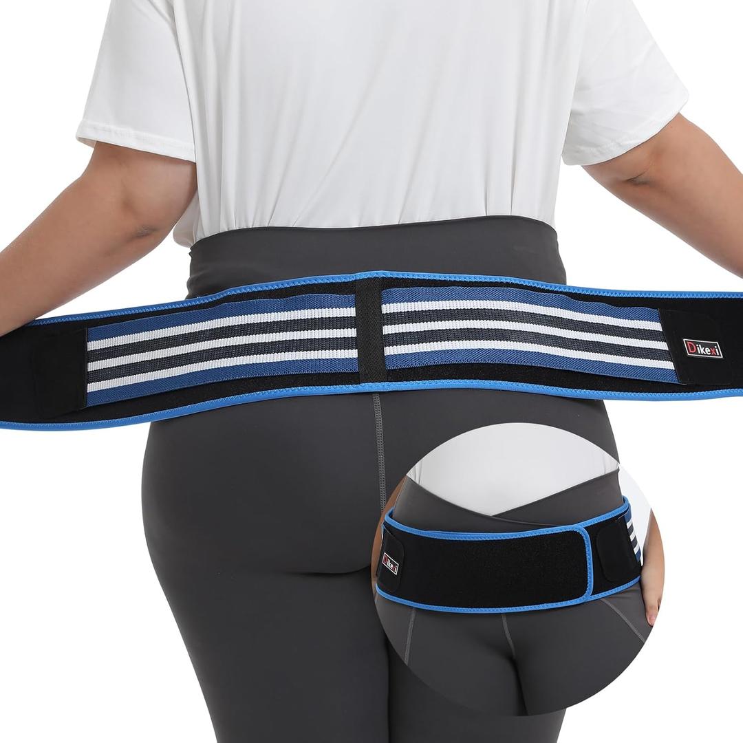 Sacroiliac SI Joint Hip Belt for Women Men-Alleviate Sciatica|Pelvic|Back|Lower Back Support, Pelvic Support Belt, Adjustable Lumbar Pain Relief, Trochanter Belt Blue, XXL(Hip Size 63"- 71")