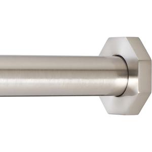 Ivilon Tension Curtain Rod - Hexagonal Spring Tension Rod for Windows or Shower, 36 to 54 Inch, Brushed Nickel