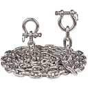 Deck Man 316 Stainless Steel 5/16" Boat Anchor Chain with 2 Pcs 3/8" Anti-Off Shackles, Marine Grade (30FT)
