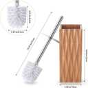GOBAM Bamboo Toilet Bowl Cleaner with Holder for All Toilet Types, Hidden Stainless Steel Toilet Brush, Bathroom Cleaning Brushes, Toilet Accessories - Natural, with Pattern