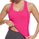 MathCat Workout Tops for Women Racerback Tank Tops Seamless Running Tank Tops Muscle Tank (Pink)