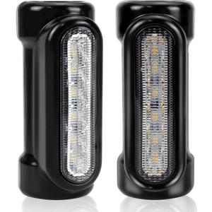 Motorcycle Highway Bar Lights Switchback Driving Lights Led Amber Turn Signals White Driving RGB Atmosphere LED Crash Bar Lights for 1-1/4 inch Crash Bars Touring Bikes Motorcycle Lights (Black)