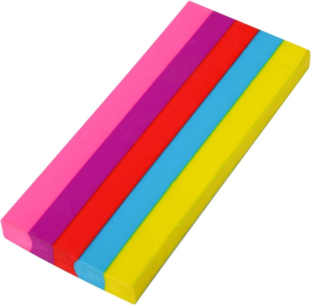 2 x AmoreAngel Crafts 1Big Block Rainbow Pencil Erasers, Large Erasers, Dividable into Small Pieces for Detailing, Sketching, and Office Use