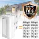 Home Security Door Reinforcement Lock - Safety Child Proof Door Locks With 8 Screws for Inward Swinging Front Doors, Extra Add a Kids Lock Inside Withstands 800 lbs Deadbolt Latch Guard Bedroom, White