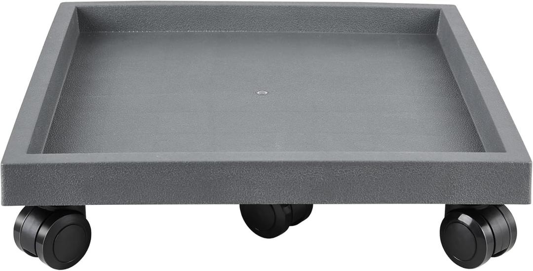 19.7 Inch Square Rolling Plant Caddy Saucer with Wheels, Heavy Duty Wheeled Planter Stand for Potted Plant, Coaster Roller Base Tray with Casters, Flower Pot Dolly Holder for Indoor Outdoor