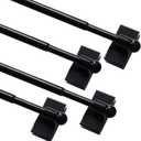 Turquoize 4 Pack Magnetic Curtain Rods for Metal Doors 1/2" Multi-Use Versatile Adjustable Appliance Magnetic Rod Extends from 16 inch to 28 inch Magnetic Cafe Curtain Rod, Black,4 Pack