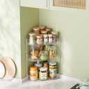 3-Tier Corner Bathroom Counter Organizer, Diamond-Shaped Corner Makeup Organizer Countertop, Easy to Install, Clear Bathroom/Dresser Organizer, Ideal for Girls