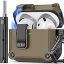 Inesore Compatible with AirPods 4th Generation Case,with Cleaner kit,Automatic Snap Switch Secure for New Airpods 4 Charging Cover [with Active Noise Cancellation] (2024)