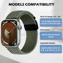 Nylon Braided Watch Bands Compatible with iWatch Series 11/10/9/8/7/6/SE/5/4/3/2/1, Sport Strap for 38mm/40mm/41mm/42mm Women Men, Stretchy Nylon Band with Zinc Alloy Parachute Buckle