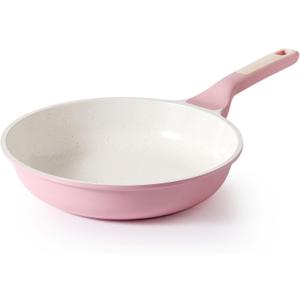 SENSARTE Nonstick Ceramic Frying Pan 8-Inch, Healthy Non Toxic Skillet, Induction Compatible Omelet Pan with Heat Resistant Handle, PFAS-Free, Pink