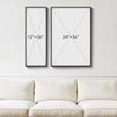 Framed 3D Textured Black and White Abstract Wall Art, 2 Piece, 36" W x 36" H x 2 Pcs