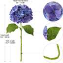 ZYTUYO 4PCS 19.6Inch Violet Blue Faux Hydrangea Artificial Flowers Silk Latex Realistic Full Large Hydrangeas Spring Long Stem Leaves Bouquet Plants for Tall Vase Table Garden Arrangements