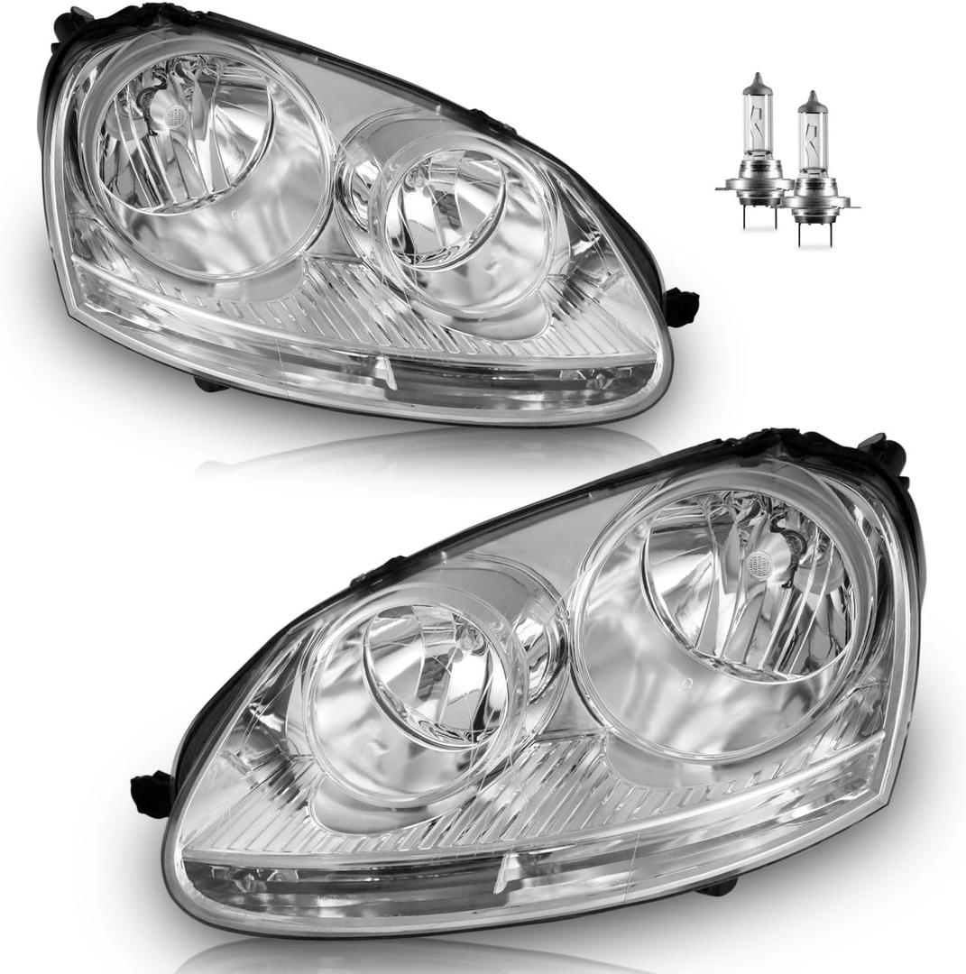 KarSpareHub Headlights for 2005-2010 Jetta Sedan Value Edition/2.5/S/SE