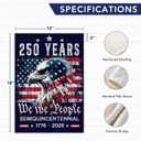 2 x 250 Anniversary USA Flag 1776-2026 - 250th Anniversary Yard Flag | Burlap Garden Flags 12x18 Inch - 250 Anniversary USA Merchandise for Men, Women - 250th Anniversary Decorations Outdoor