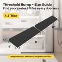 1.2" Rise Rubber Threshold Ramps for Doorways, 34" Wide Modular Wheelchair Ramp 2 PCS, Wheelchair Ramp, Access Ramps for Wheelchairs,Strollers,Sweepers,Bathrooms,Entryways,2000LBS Capacity