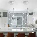3-Lights Pendants Light for Kitchen Island Chandeliers Dining Room Pendant Lighting Fixture Bubble Crystal Ceiling Hanging Lights Bedroom Island Kitchen 6000K White Light Fixtures Chrome