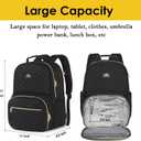 MATEIN Work Backpack with Lunch Compartment, Insulated Quilted Lunch Backpack for Women, Water Resistant Lunchbox Back Pack for Nurse, 15.6 Inch Teacher Work Bag for Office Business Commuting, Black