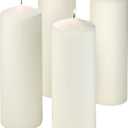Unscented Pillar Candles - Set of 4 White Pillar Candles - 3x9 Slow Burning Large Candles for Weddings & Table Centerpieces, PARNOO