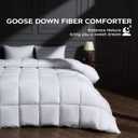 puredown Goose Feather Down Fiber Comforter Oversized King Size, All Season 100% Cotton Duvet Insert Medium Warmth, Cloud Soft Hotel Luxury Collection Bedding Comforters White