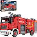 Reobrix Fire Truck Building Set for Adults, Big Rescure Fire Vehicle with Water Spray Device, APP and Remote Control Firetruck Bricks 22008, Fire Engine Building Kit for Men, Ideal Gifts for Kids 14+, Large