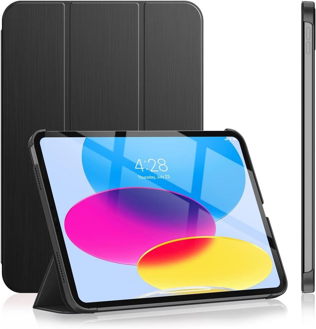 Soke Case for iPad 11th Generation (A16) 11-inch 2025 & 10th Gen 10.9-inch 2022 - [ Auto Wake/Sleep + Slim Trifold Stand], Protective Hard PC Back Cover for Apple iPad 11/10 - Black