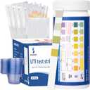4-in-1 UTI Test Strips, 50ct Full Panel Urinary Tract Infection Test Kit at Home for Women Men Kids, Urinalysis Leukocytes, Nitrites, PH, Protein Urine Strip for UTI and Bladder, 50 Strips 50 Cups, EXP: 10-29-2027