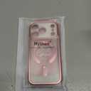 Hython for iPhone 17 Pro Case Glitter, Compatible with MagSafe Love Heart Magnetic Clear Phone Cases for Women Girls, Full Camera Protection Sparkle Plating Shockproof Protective Cover, Pink