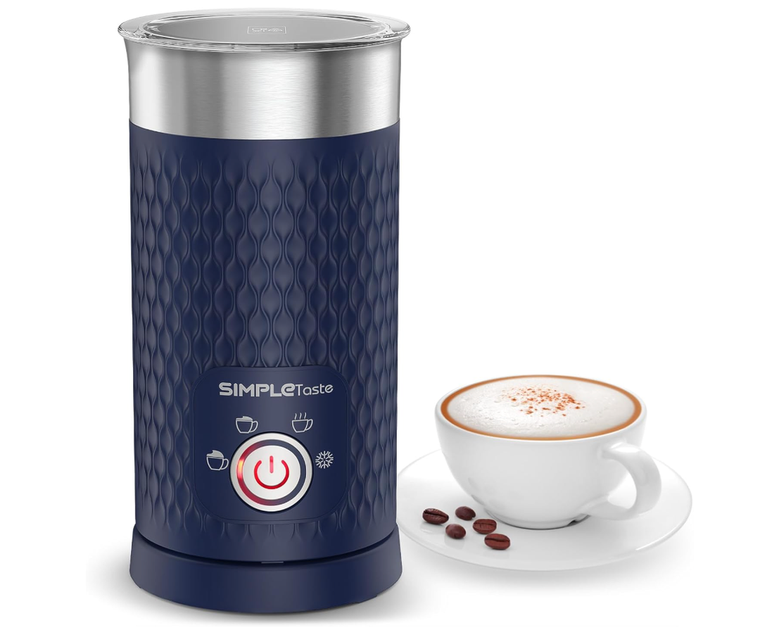SIMPLETASTE Milk Frother, 4in1 Electric Milk Steamer, Automatic Warm and Cold Foam Maker and Milk Warmer for Latte, Cappuccinos, Macchiato