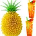 Potchen 100 Pcs Pineapple Shape Drinking Disposable Plastic Straws Cocktail Straws for Summer Fruit Birthday Bridal Baby Shower Wedding Party Supplies
