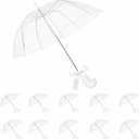 20 Pack Clear Umbrella Bulk, Bulk Umbrellas for Wedding, Transparent POE Auto Open Rain Umbrellas with Stainless Steel Frame, Large Canopy for Wedding Photography & Outdoor Events and Parties