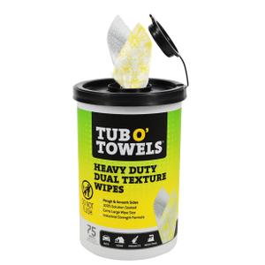 Tub O Towels TW75 Heavy-Duty 10" x 12" Size Multi-Surface Cleaning Wipes, Dual Texture, 75 Count Per Canister