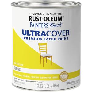 Rust-Oleum 1945502 Painter's Touch Brush On Paint, 1 Quarts (Pack of 1), Gloss Sun Yellow, 32 Fl Oz