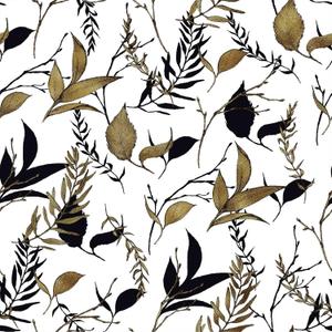 Black and Brown Leaf Peel and Stick Wallpaper 17.7in x 88.5in