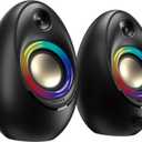 Bluedee Computer Speakers for Desktop PC, Bluetooth 5.4 Desktop Speakers with 2 Speaker Units, Dynamic RGB Light USB Speaker, USB/Type-C Powered Plug & Play PC Speakers for Desktop, Laptops, Tablet