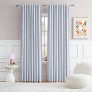 DUALIFE Silver Grey Curtains Room Darkening Curtains, Rod Pocket and Back Tab Thermal Insulated Drapes 52x96 Inch 2 Panels