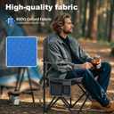 LET'S CAMP Oversized Outdoor Folding Camping Chair, 2 Pack Heavy Duty Arm Chairs with Cup Holder and Storage Bag, 350 LBS Weight Capacity, Blue